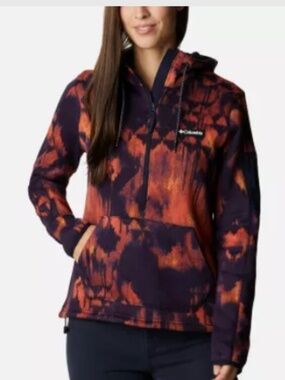 Columbia Women's Sweater Weather Fleece Hooded PulloverDark Nocturnal Folk Blur